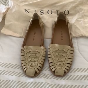 Nisolo huarache sandal. Bone color. Worn once.